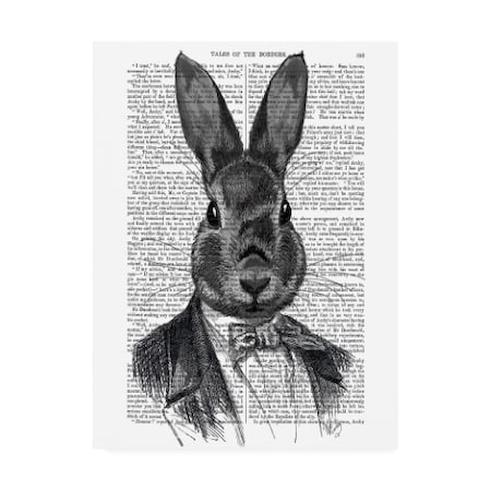Fab Funky 'Rabbit In Suit, Portrait' Canvas Art,18x24
